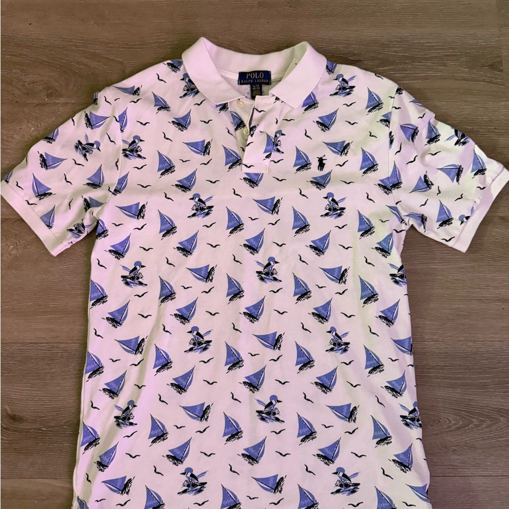 Polo by Ralph Lauren Nautical White and Blue Men's Polo